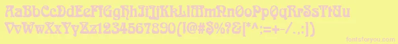 AidanThinBold Font – Pink Fonts on Yellow Background