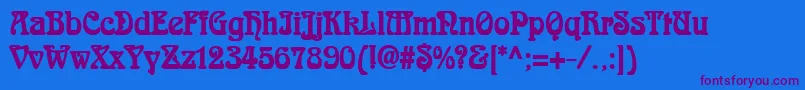 AidanThinBold Font – Purple Fonts on Blue Background