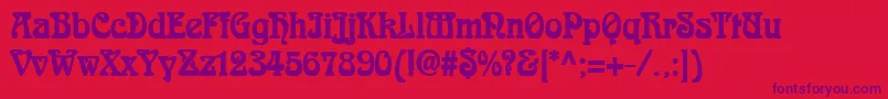 AidanThinBold Font – Purple Fonts on Red Background