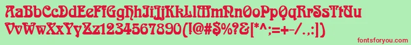 AidanThinBold Font – Red Fonts on Green Background