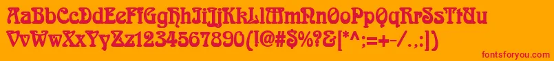 AidanThinBold-Schriftart – Rote Schriften auf orangefarbenem Hintergrund