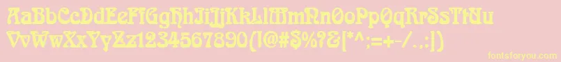 AidanThinBold-Schriftart – Gelbe Schriften auf rosa Hintergrund