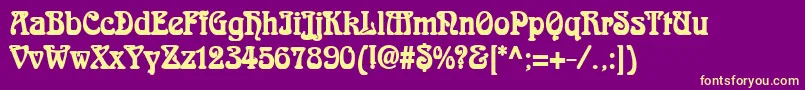 fuente AidanThinBold – Fuentes Amarillas Sobre Fondo Morado