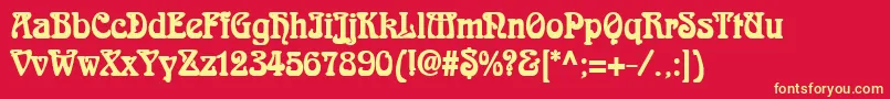 AidanThinBold Font – Yellow Fonts on Red Background