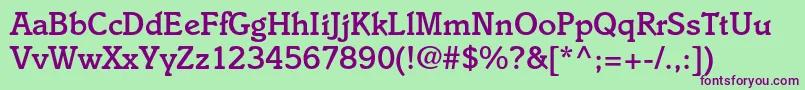 ItaliastdMedium-Schriftart – Violette Schriften auf grünem Hintergrund
