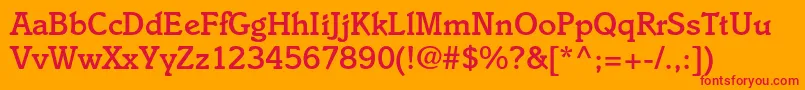 フォントItaliastdMedium – オレンジの背景に赤い文字