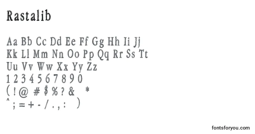 characters of rastalib font, letter of rastalib font, alphabet of  rastalib font