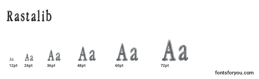 sizes of rastalib font, rastalib sizes