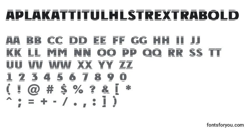 characters of aplakattitulhlstrextrabold font, letter of aplakattitulhlstrextrabold font, alphabet of  aplakattitulhlstrextrabold font