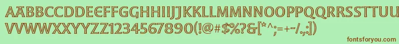 MoonglowRegular Font – Brown Fonts on Green Background