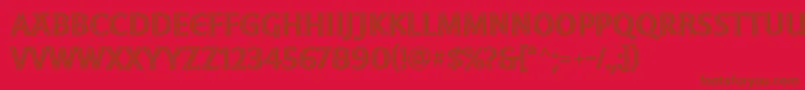 MoonglowRegular-Schriftart – Braune Schriften auf rotem Hintergrund