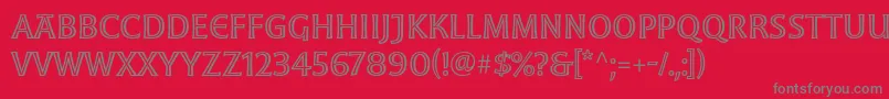 MoonglowRegular-Schriftart – Graue Schriften auf rotem Hintergrund