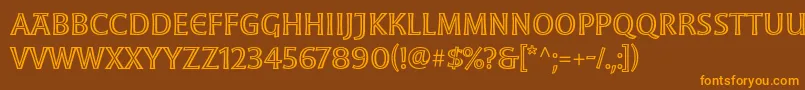 MoonglowRegular Font – Orange Fonts on Brown Background
