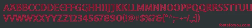 フォントMoonglowRegular – 黒い背景に赤い文字