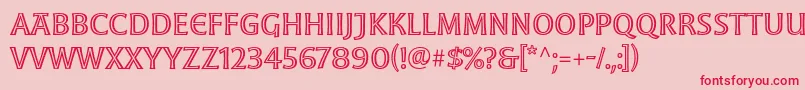フォントMoonglowRegular – ピンクの背景に赤い文字
