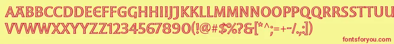 MoonglowRegular Font – Red Fonts on Yellow Background