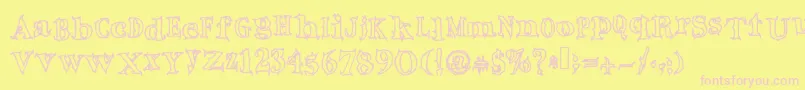 フォントDope – ピンクのフォント、黄色の背景