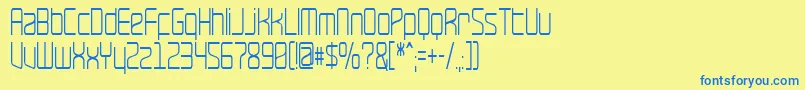 RavepartyNarrow Font – Blue Fonts on Yellow Background