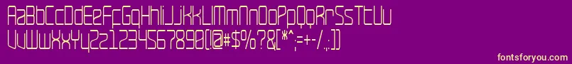 Fonte RavepartyNarrow – fontes amarelas em um fundo roxo