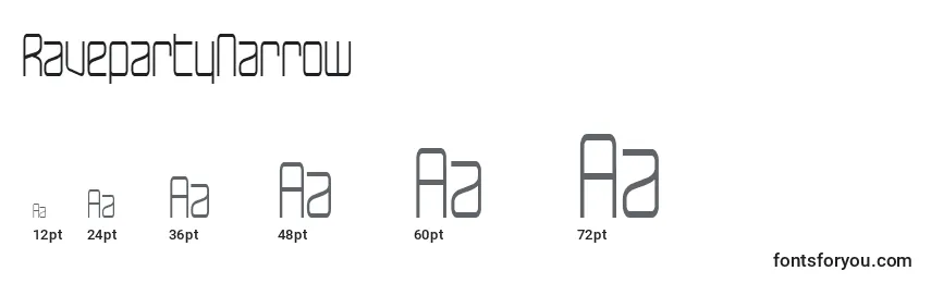 RavepartyNarrow Font Sizes