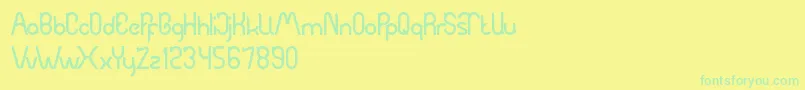 フォントAutomobile – 黄色い背景に緑の文字