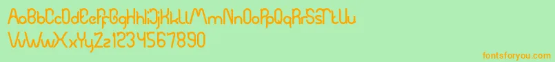 Automobile Font – Orange Fonts on Green Background