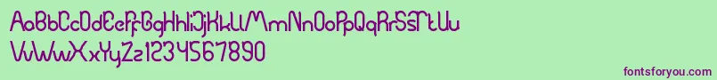 Automobile Font – Purple Fonts on Green Background