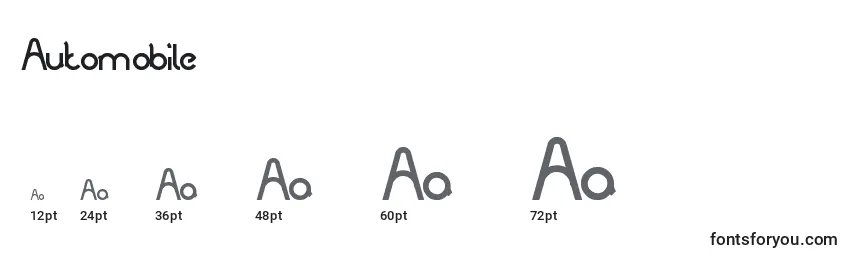 Automobile Font Sizes