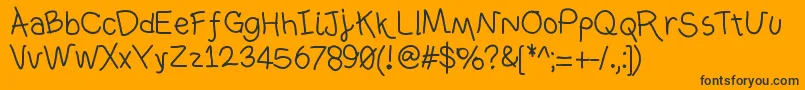 Ownhand Font – Black Fonts on Orange Background
