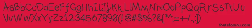 Ownhand Font – Black Fonts on Red Background