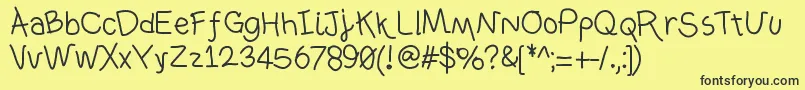 Ownhand Font – Black Fonts on Yellow Background