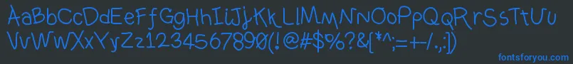 Ownhand Font – Blue Fonts on Black Background