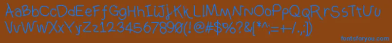 Ownhand Font – Blue Fonts on Brown Background