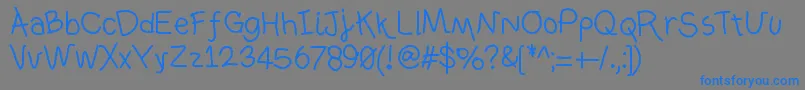 Ownhand Font – Blue Fonts on Gray Background