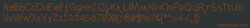 Ownhand Font – Brown Fonts on Black Background
