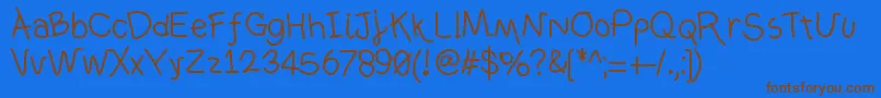 Ownhand Font – Brown Fonts on Blue Background