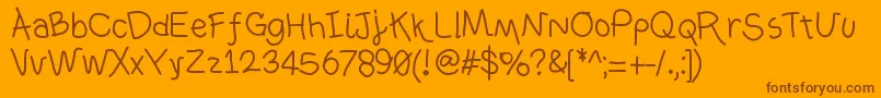 Ownhand Font – Brown Fonts on Orange Background