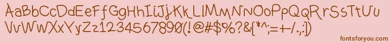 Ownhand Font – Brown Fonts on Pink Background