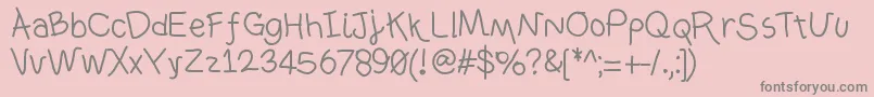 Ownhand Font – Gray Fonts on Pink Background