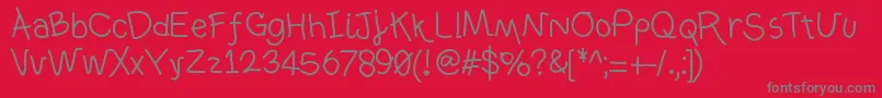 Ownhand Font – Gray Fonts on Red Background