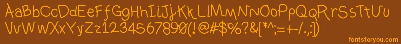 Ownhand Font – Orange Fonts on Brown Background