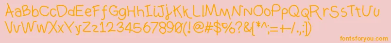 Ownhand Font – Orange Fonts on Pink Background