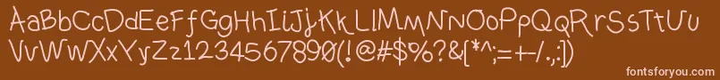 Ownhand Font – Pink Fonts on Brown Background