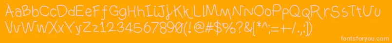 Ownhand Font – Pink Fonts on Orange Background