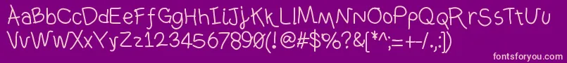 Ownhand Font – Pink Fonts on Purple Background