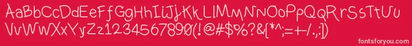 Ownhand Font – Pink Fonts on Red Background