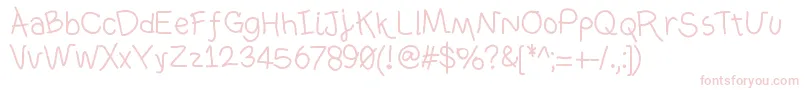 Ownhand Font – Pink Fonts on White Background