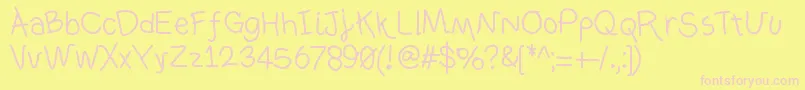 Ownhand Font – Pink Fonts on Yellow Background