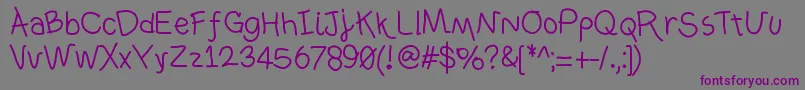 Ownhand Font – Purple Fonts on Gray Background