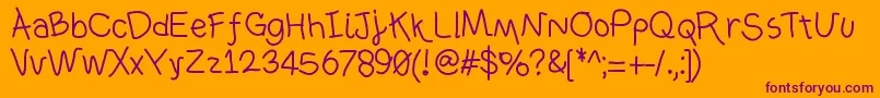 Ownhand Font – Purple Fonts on Orange Background